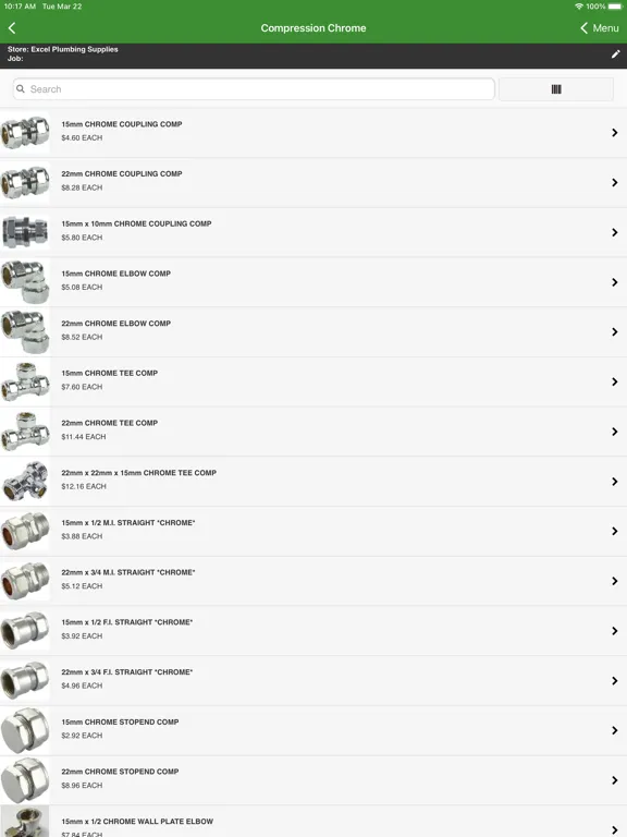 EXCEL Plumbing Supplies iPad  スクリーンショット