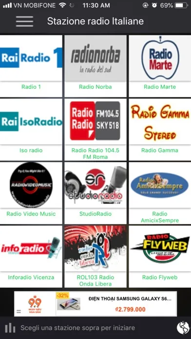 Capturas de tela do Italiane Radio Station