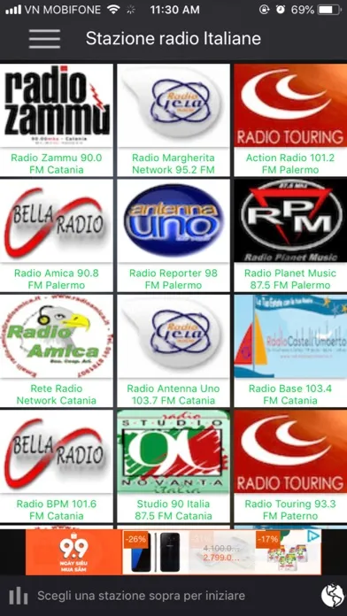 Capturas de tela do Italiane Radio Station
