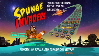 Capturas de tela do Spunge Invaders