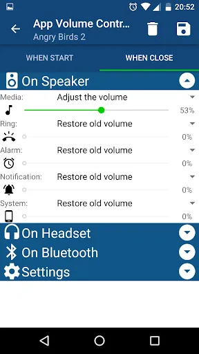 Capturas de tela do App Volume Control Pro