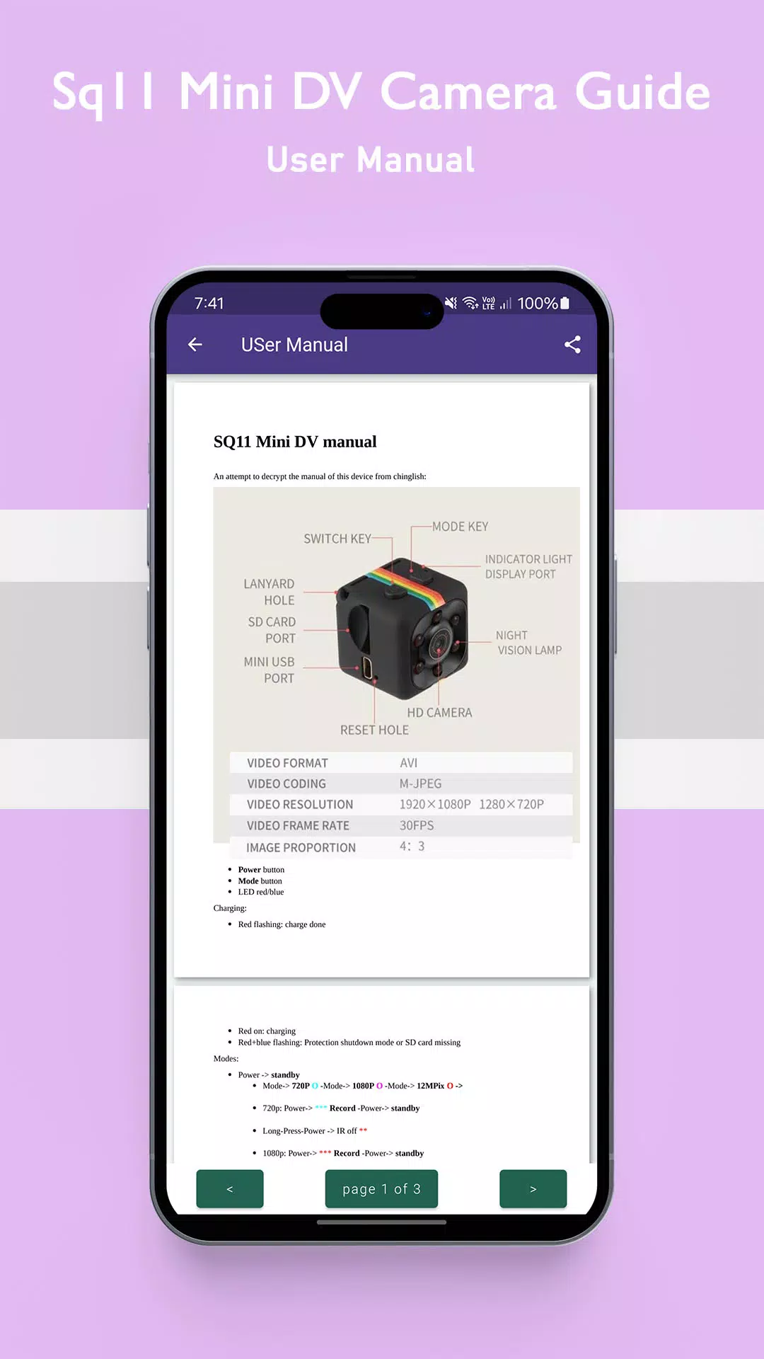 Sq11 Mini DV Camera App Guideภาพหน้าจอของแอป2