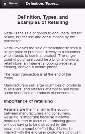 Capturas de tela do Retail Management