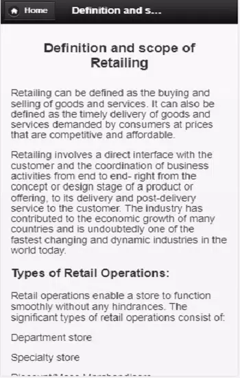 Capturas de tela do Retail Management