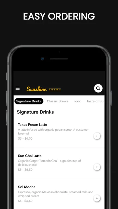 Tangkapan skrin Sunshine Brews