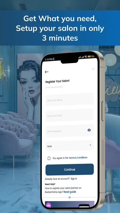 Ảnh chụp màn hình của Barber Online
