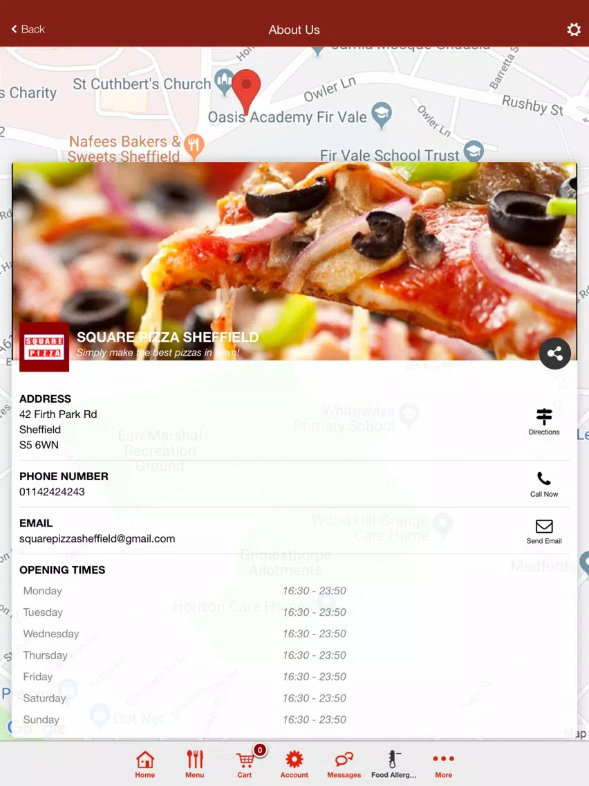 Square Pizza Sheffield iPad 應用截圖