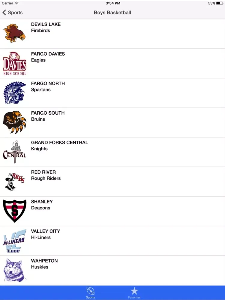 Captures d'écran de North Dakota Rosters iPad 
