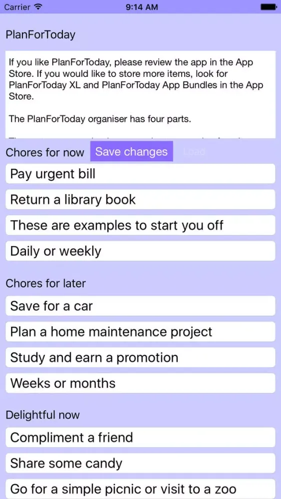 Captures d'écran de PlanForToday