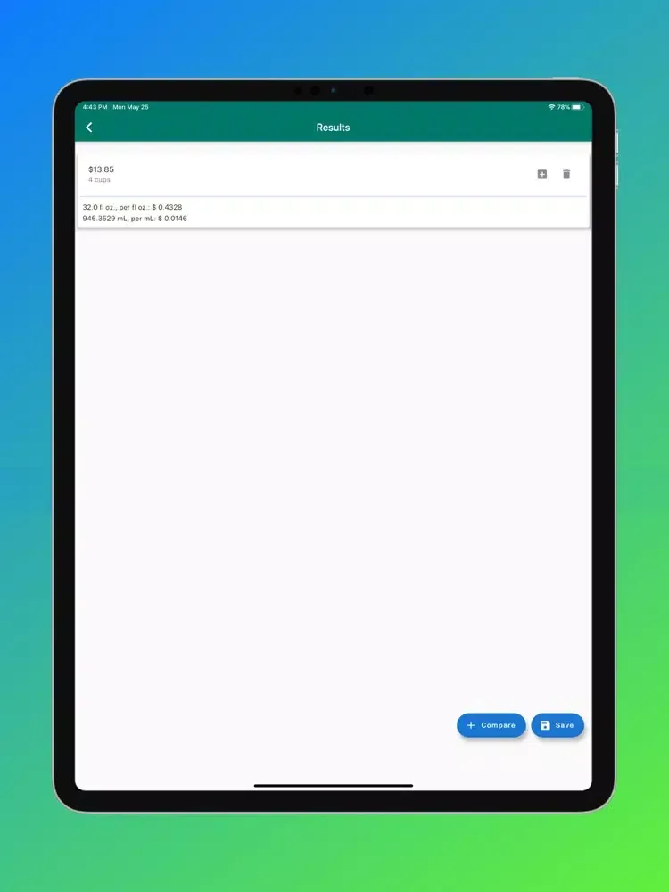 Ảnh chụp màn hình của Real Price Calculator iPad 