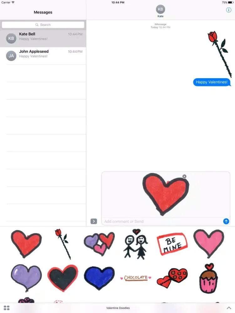 Valentine Doodles iPad  স্ক্রিনশট