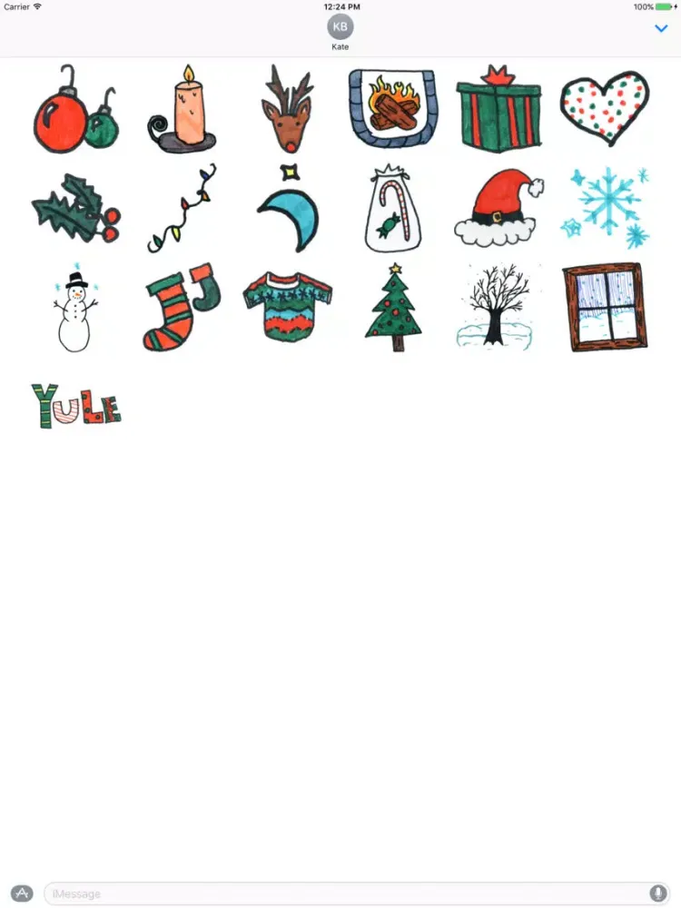Tangkapan skrin Yule Stickers iPad 