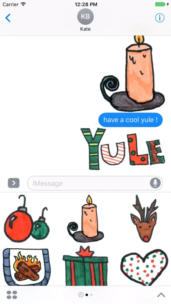 Tangkapan skrin Yule Stickers