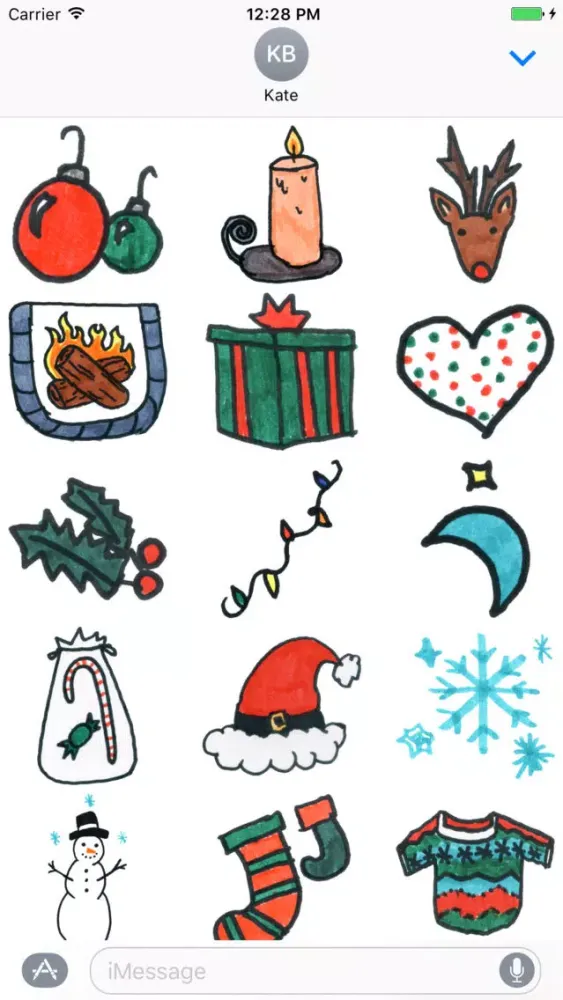 Tangkapan skrin Yule Stickers