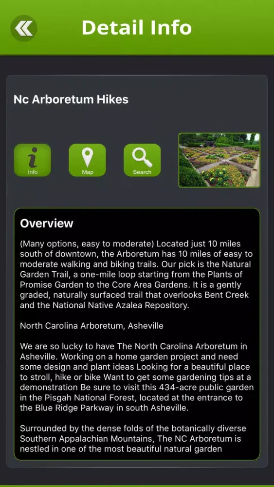 Tangkapan skrin Asheville Hikes
