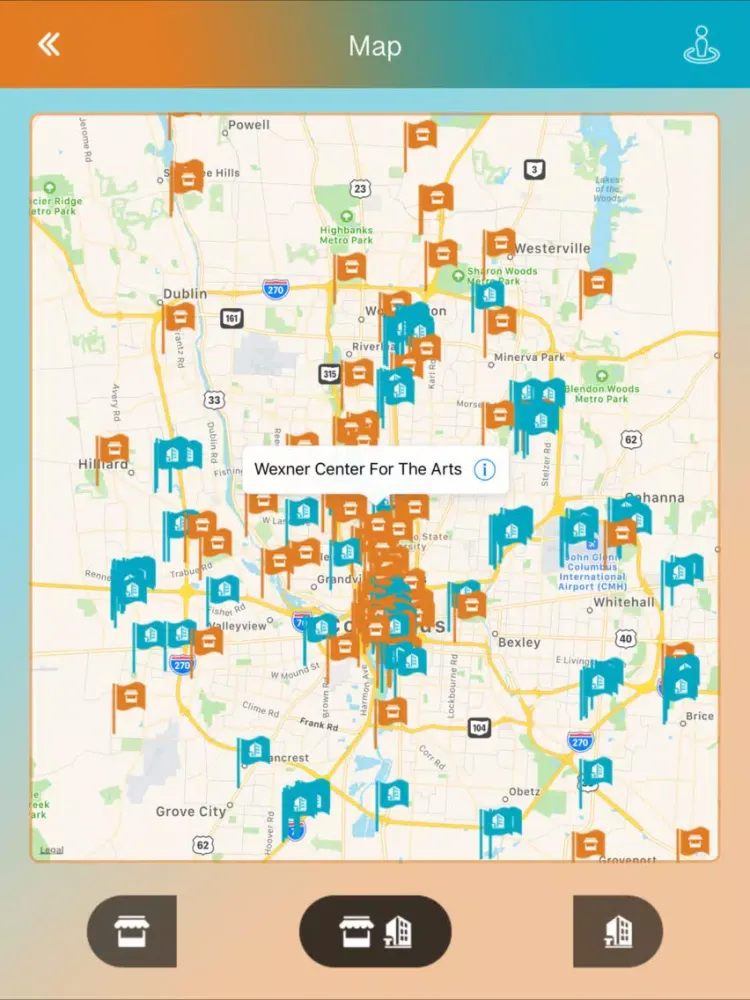 Capturas de tela do Columbus City Guide iPad 