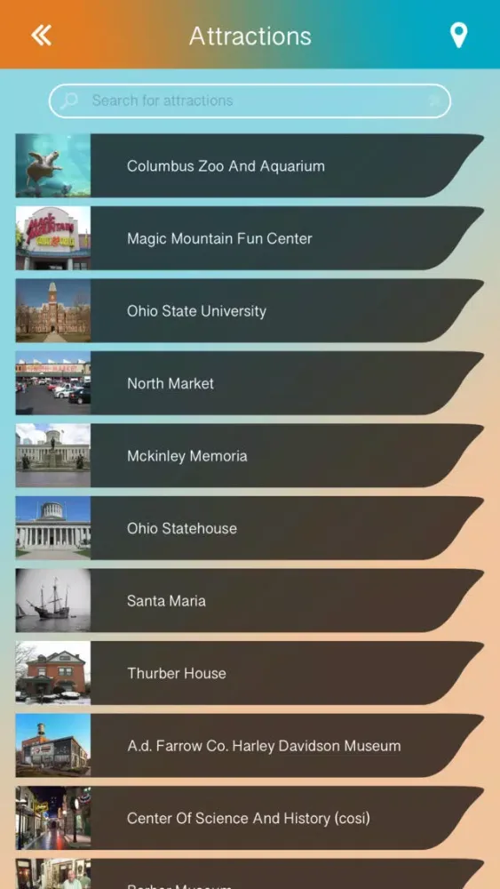 Capturas de tela do Columbus City Guide