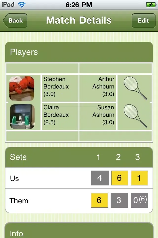 Tennis Match Point - Score Manager, Journal and Statistics スクリーンショット