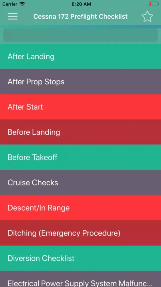 Zrzuty ekranu Cessna 172 Preflight Checklist