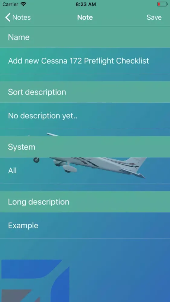 Zrzuty ekranu Cessna 172 Preflight Checklist