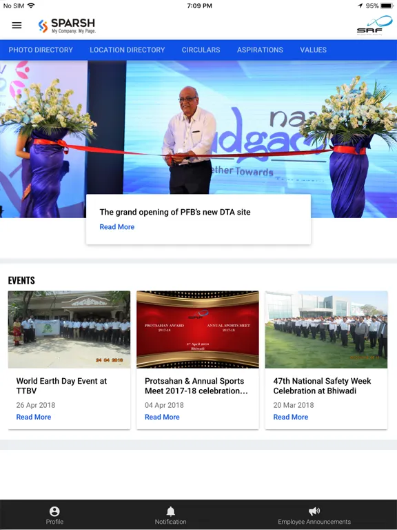 SRF Sparsh iPad  Screenshots