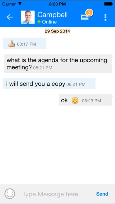 Captures d'écran de Output Messenger