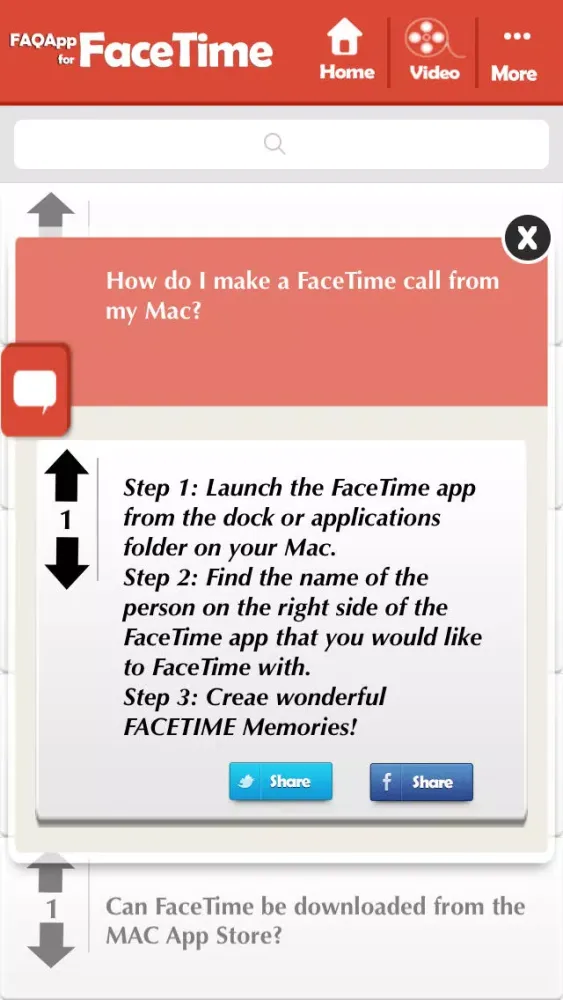 FAQApp for FaceTime Screenshots