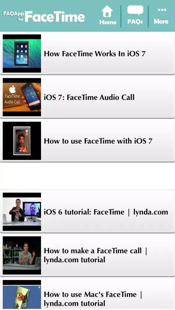FAQApp for FaceTime Screenshots