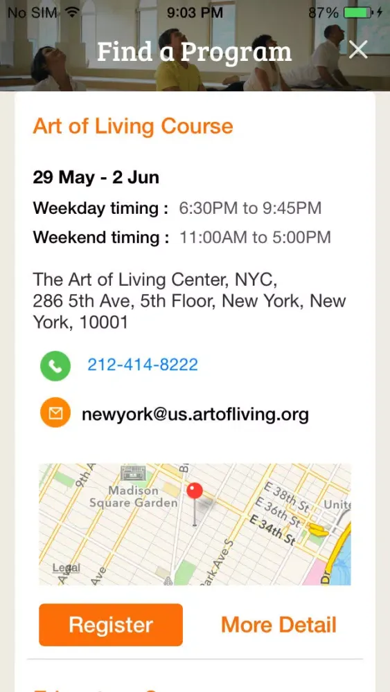 Capturas de pantalla de Art of Living Programs and Centers