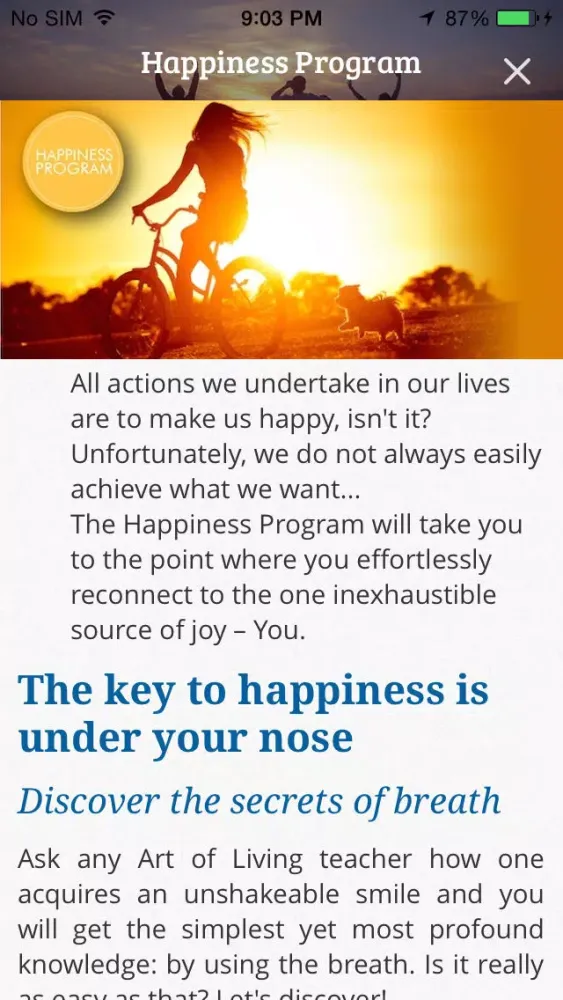 Capturas de pantalla de Art of Living Programs and Centers