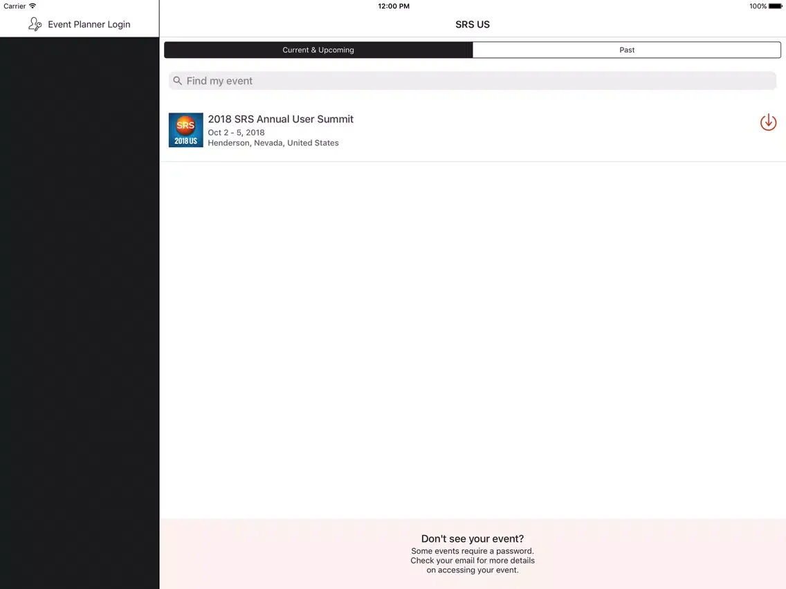 Capturas de pantalla de SRS User Summit iPad 