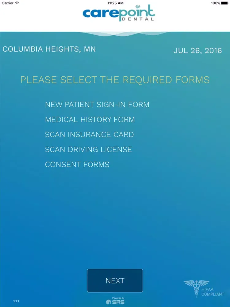 CarePointDentalForms iPad  Screenshots