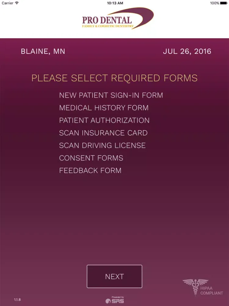 Prodental Forms iPad  Screenshots