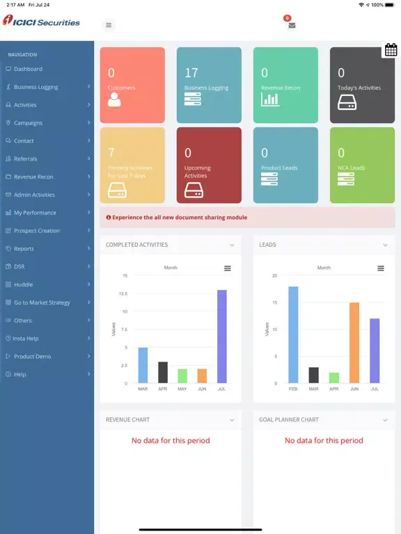 ISECCRM iPad  Screenshots