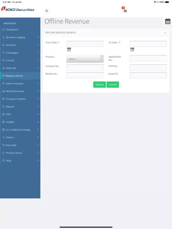 ISECCRM iPad  Screenshots