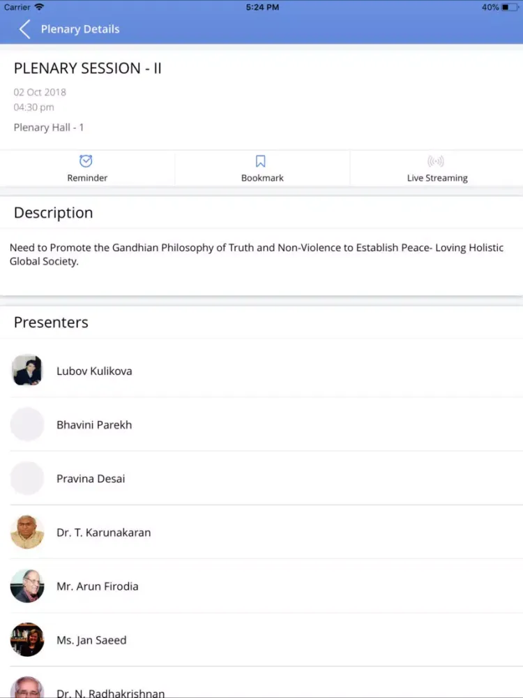 World Parliament 2018 iPad  스크린샷