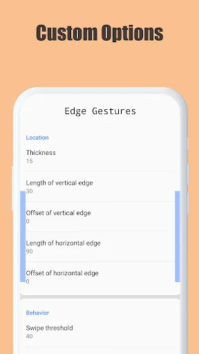 Ảnh chụp màn hình của Edge Gestures