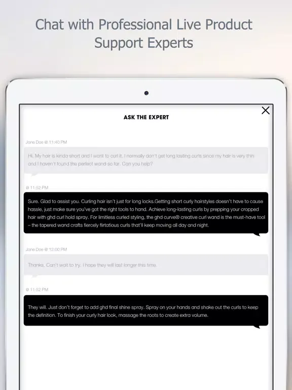 Capturas de tela do ghd Professional Education iPad 