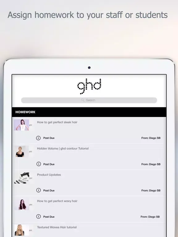 Capturas de tela do ghd Professional Education iPad 