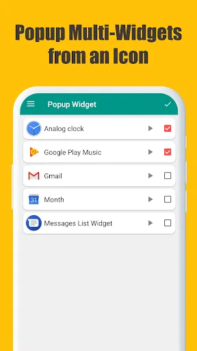 Capturas de pantalla de Popup Widget