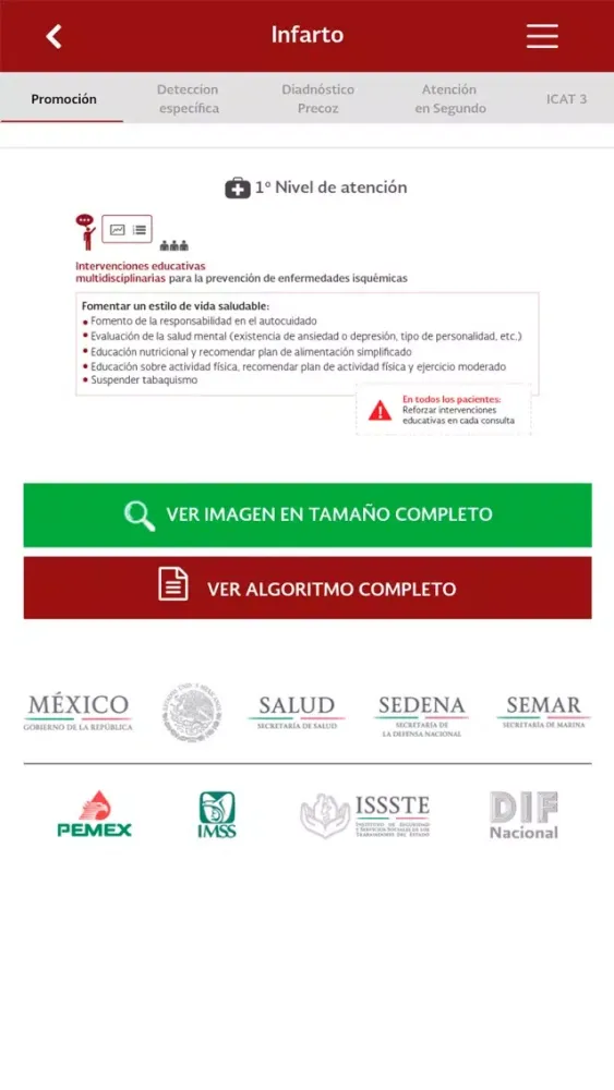 Capturas de tela do Atención Clinica (Algoritmos)
