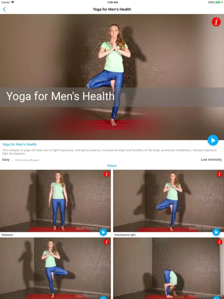 ภาพหน้าจอของ Mens Health Yoga SSA iPad 