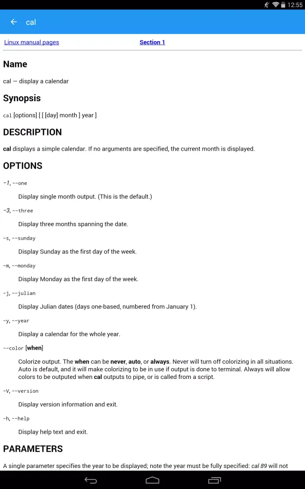 Linux Man Pages Screenshots