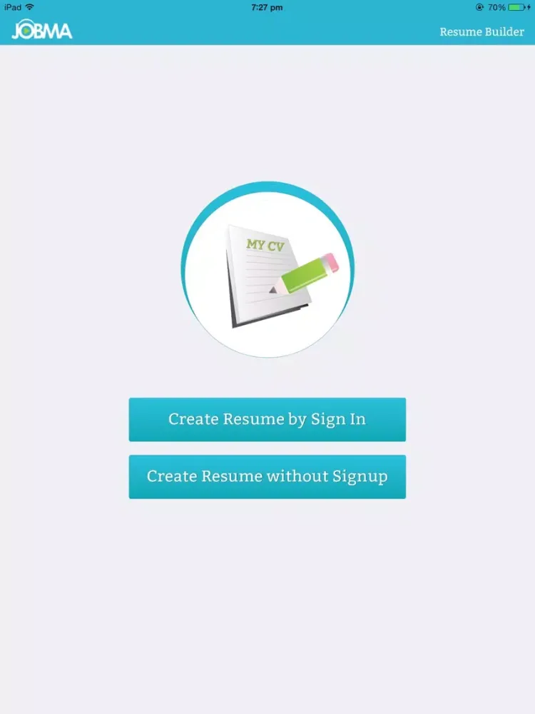 Capturas de tela do Resume Wallet iPad 