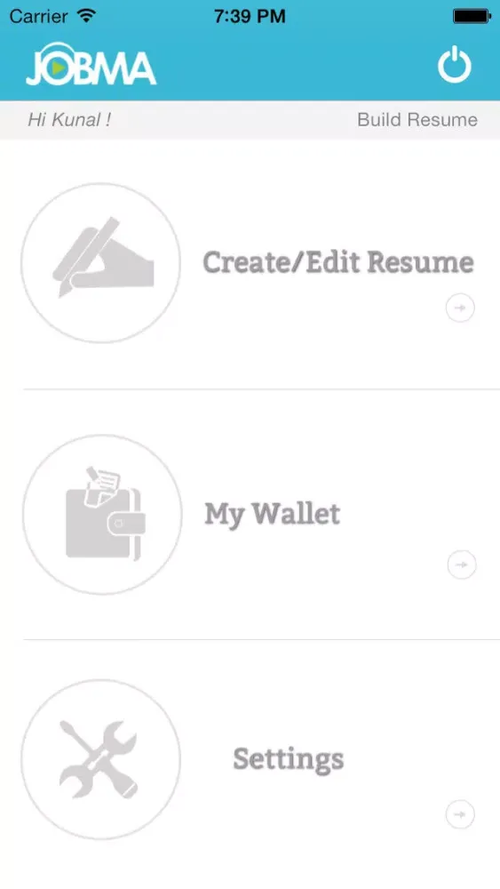 Capturas de tela do Resume Wallet