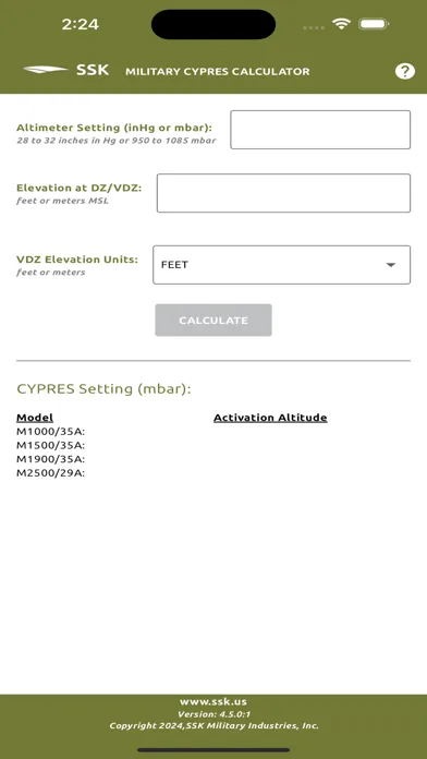 Captures d'écran de Military CYPRES Calculator