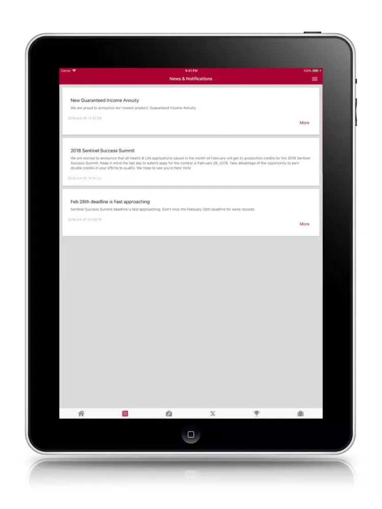 Sentinel Life Agent Portal iPad  سکرین شاٹس
