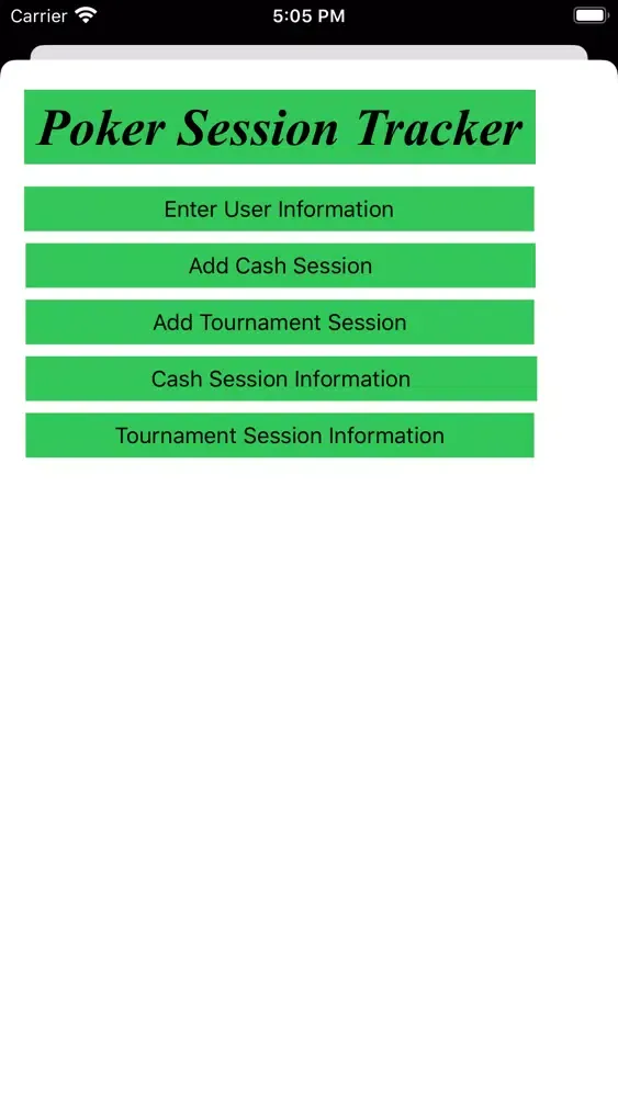 Captures d'écran de Poker Session Tracker
