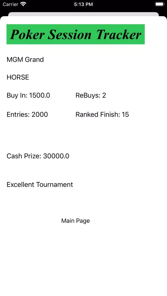 Captures d'écran de Poker Session Tracker