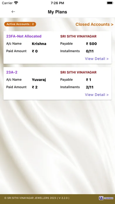 Captures d'écran de SRI SITHI VINAYAGAR JEWELLERS
